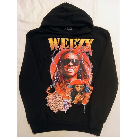 Lil Wayne “Reason” Black Rap Hoodie WEEZY Graphic Y2K Style Size M - Picture 1 of 9